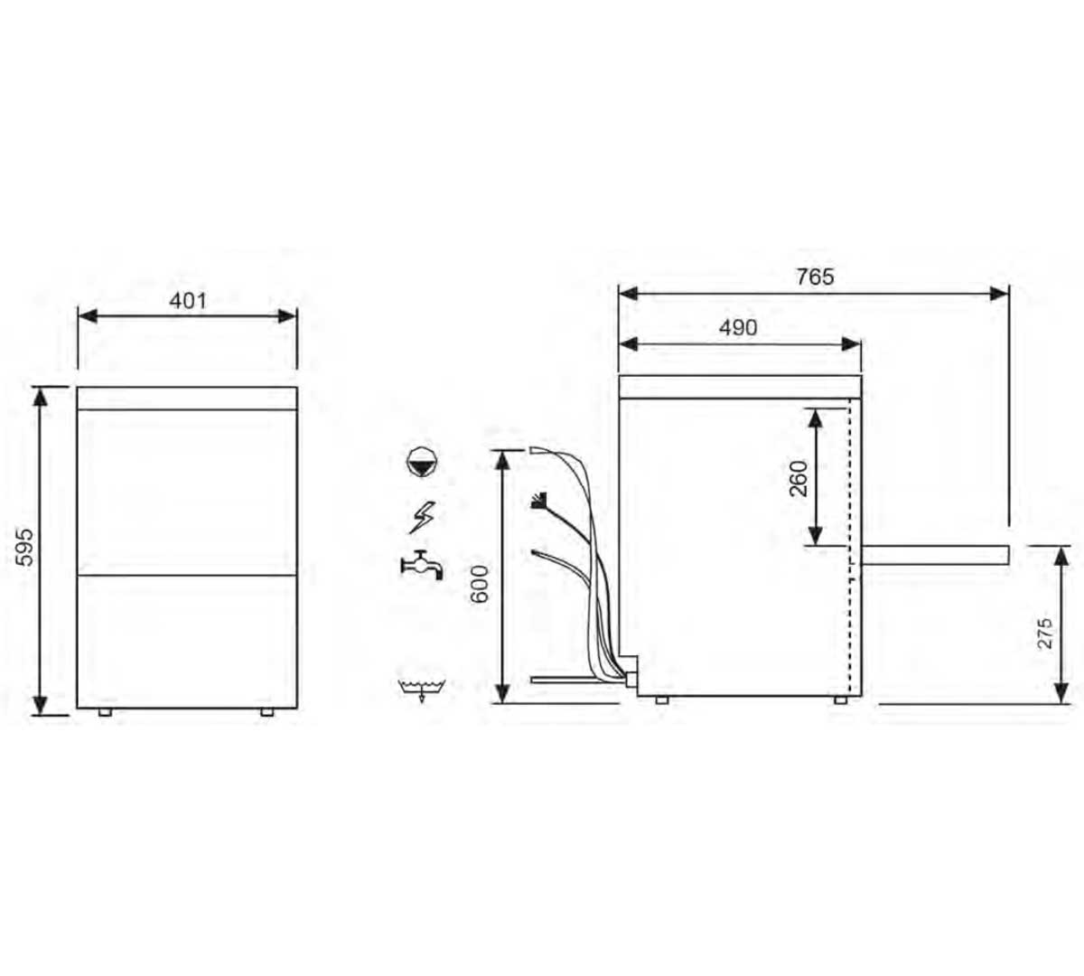 INFRICO - LAVAVASOS LV2535 - ESTÁNDAR - CESTA 35 x 35