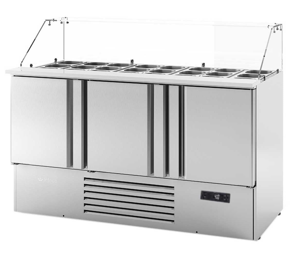 INFRICO - MESA REFRIGERADA ENSALADAS 3 PUERTAS SERIE 700 GN 1/1 ME1003KB