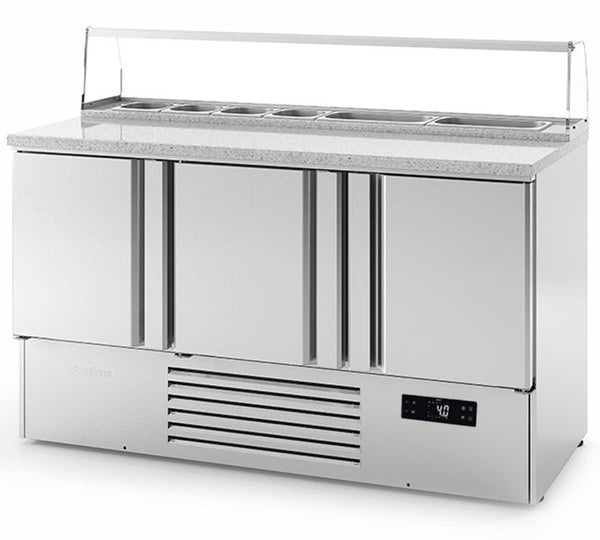 INFRICO - MESA REFRIGERADA PARA PIZZA 3 PUERTAS SERIE 700 GN 1/1 ME1003