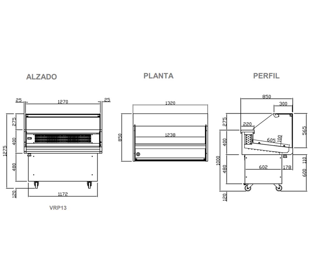 INFRICO - VITRINA EXPOSITORA DE PESCADO VRP 13