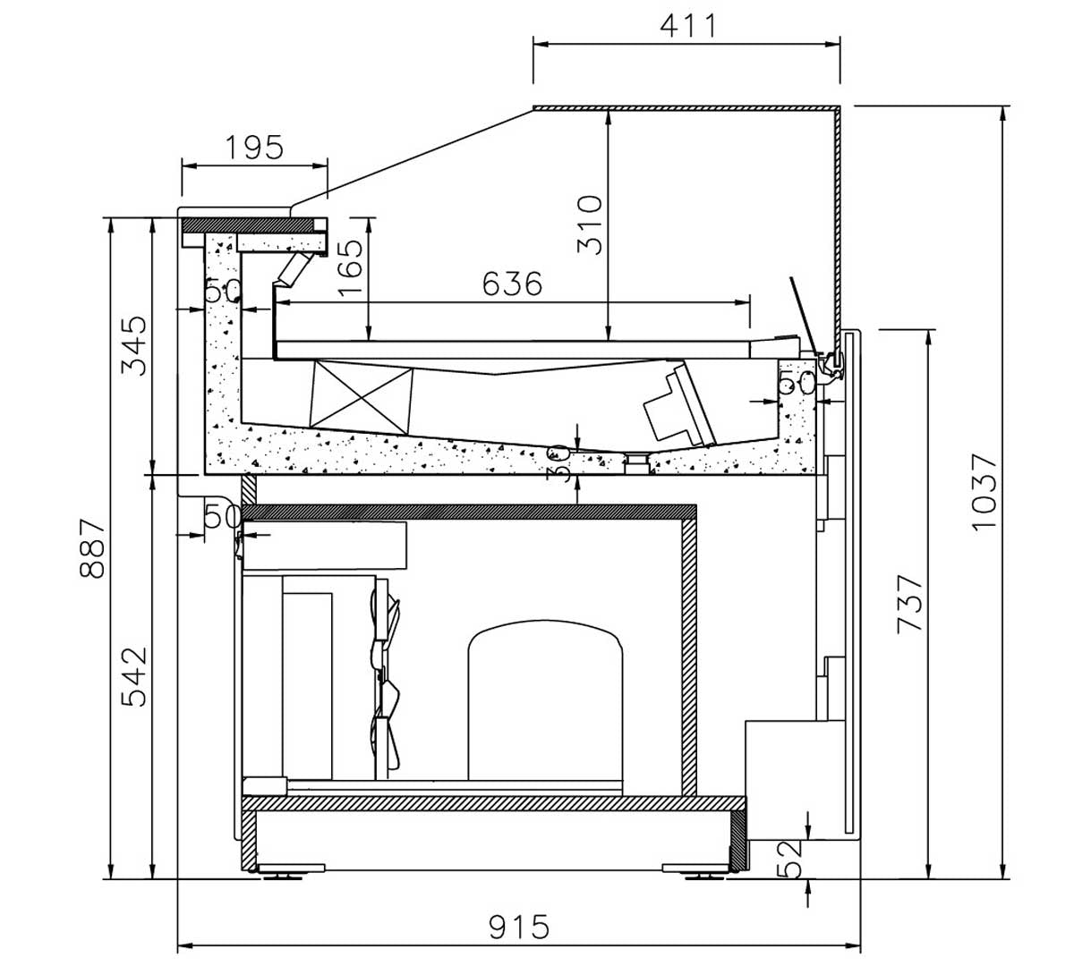 INFRICO - VITRINA DE PASTELERÍA SERIE NIZA