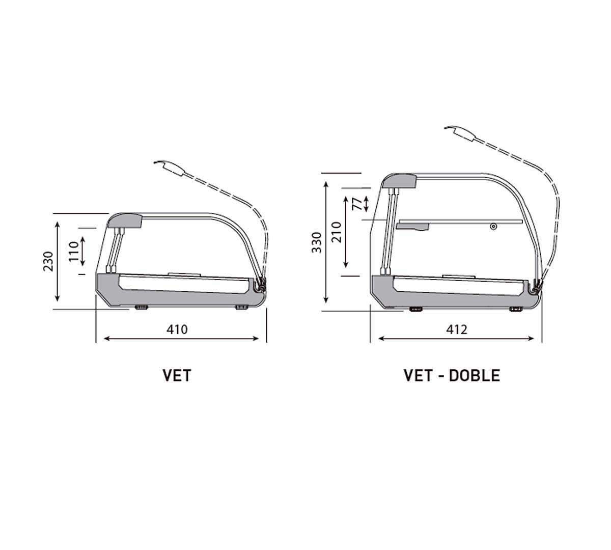 INFRICO - VITRINA DE TAPAS REFRIGERADA SERIE VET 2 PISOS