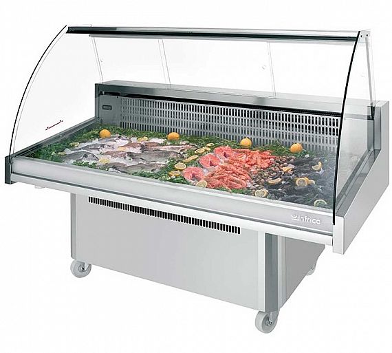 Infrico Vitrina Carro para Pescado Málaga Ancho 195,5 cm
