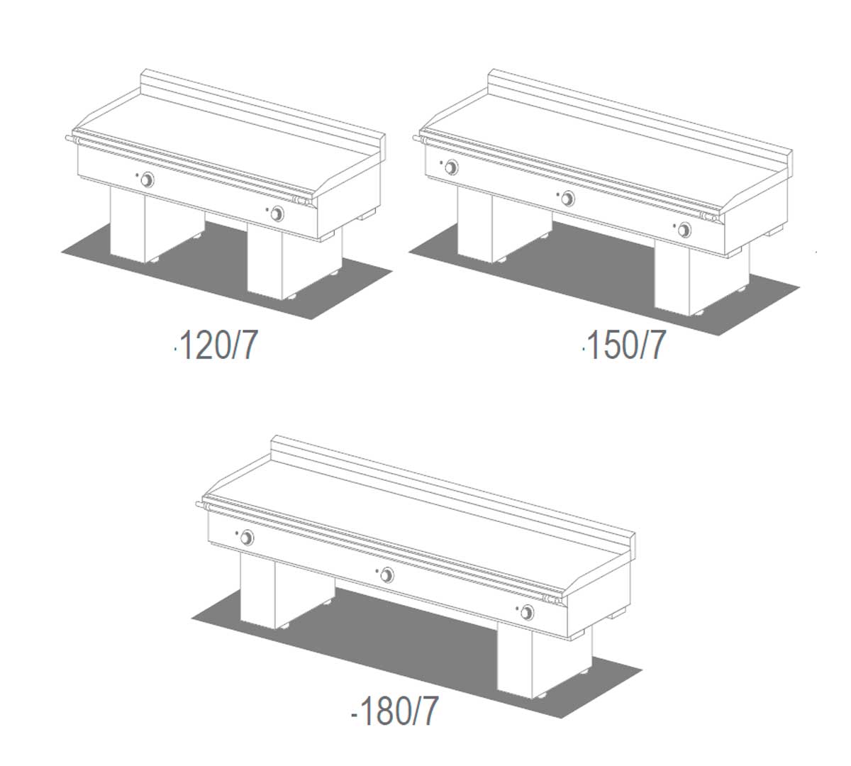 MAINHO - FRY TOP FCE-120/7 CROMO SERIE UNI