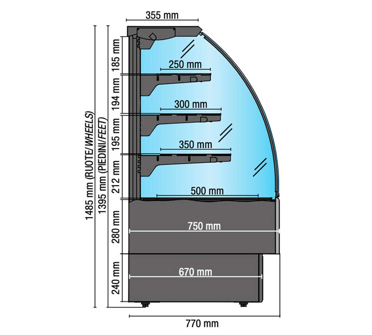 MES FRED - VITRINA EXPOSITORA EVO 120