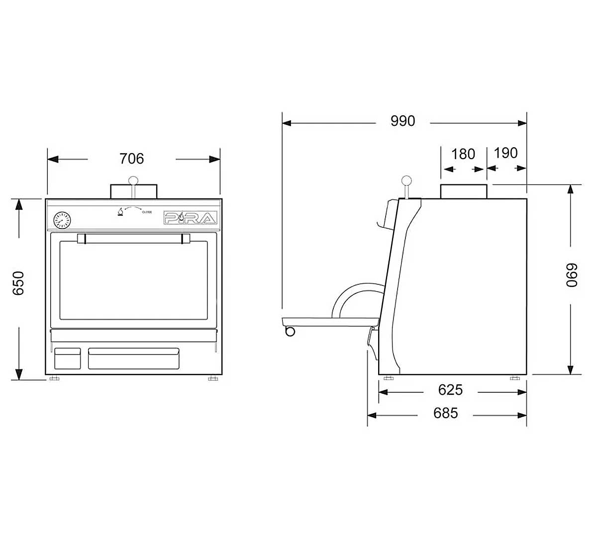 PIRA – HORNO BRASA 70 XL SILVER SD
