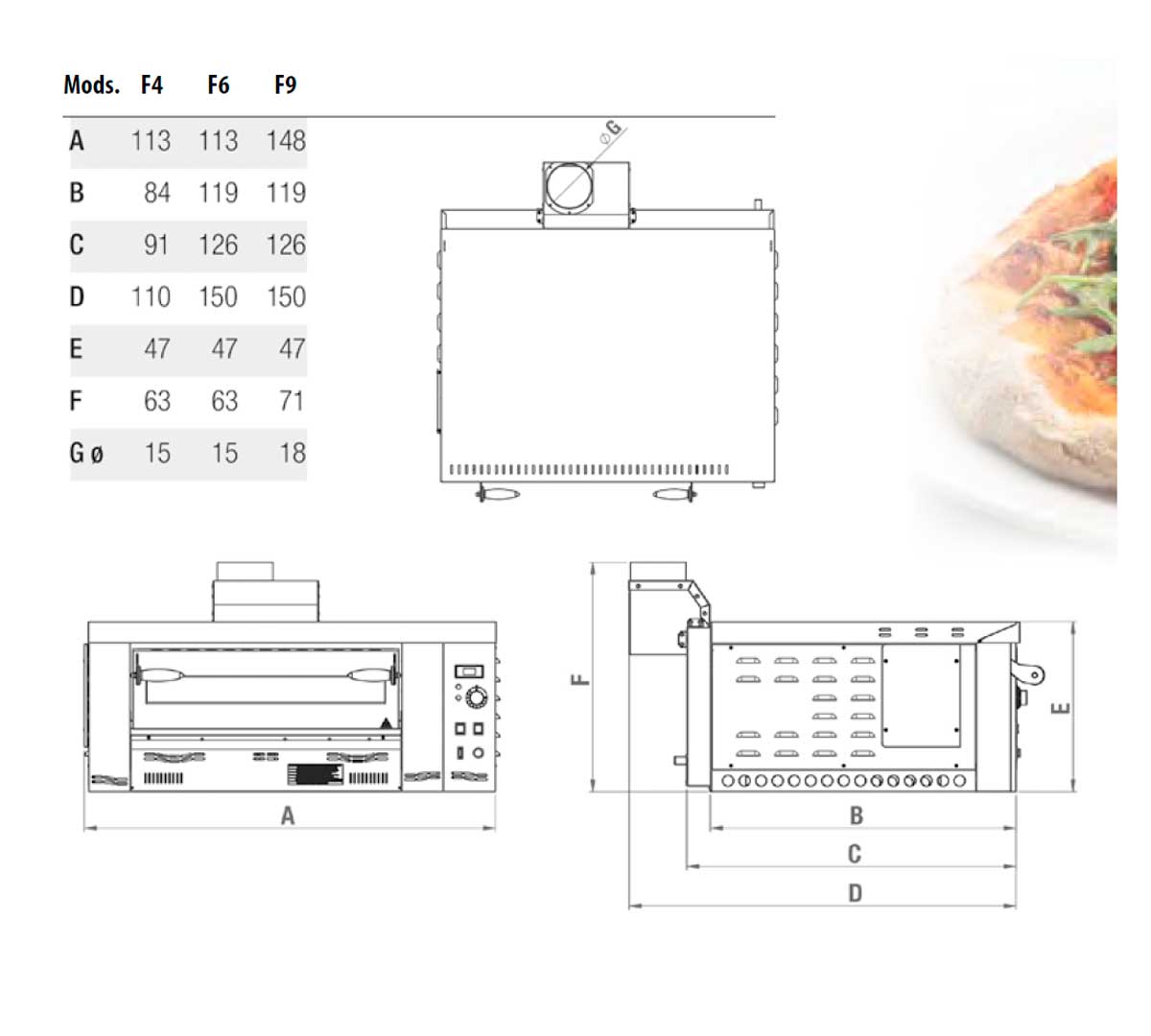 PIZZAGROUP - HORNO PIZZA FLAME Ø 34CM