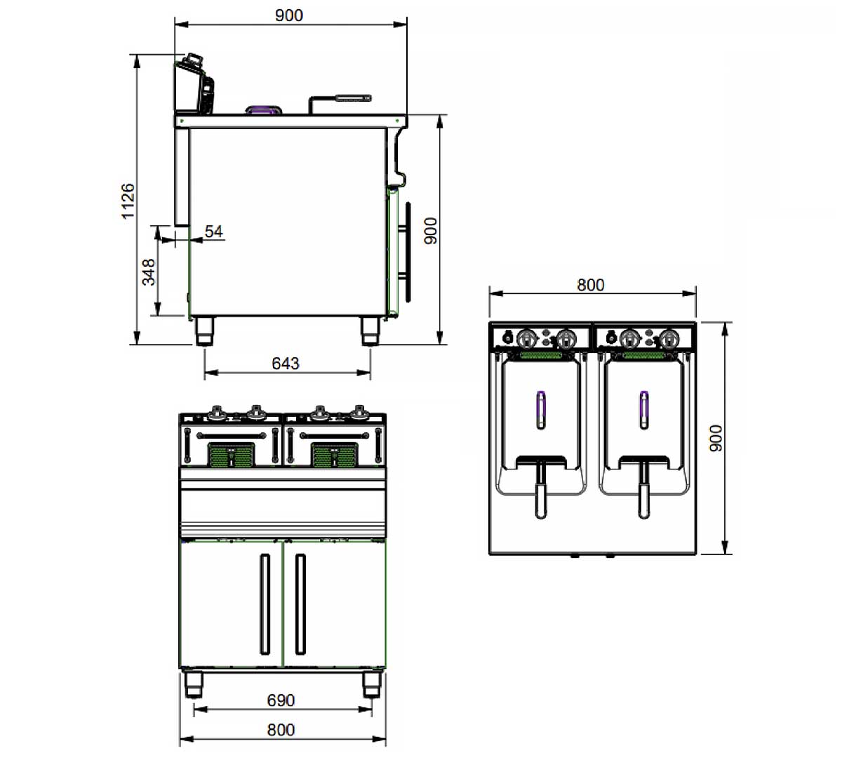 REPAGAS - S900 PRO LINE FREIDORA FE-92