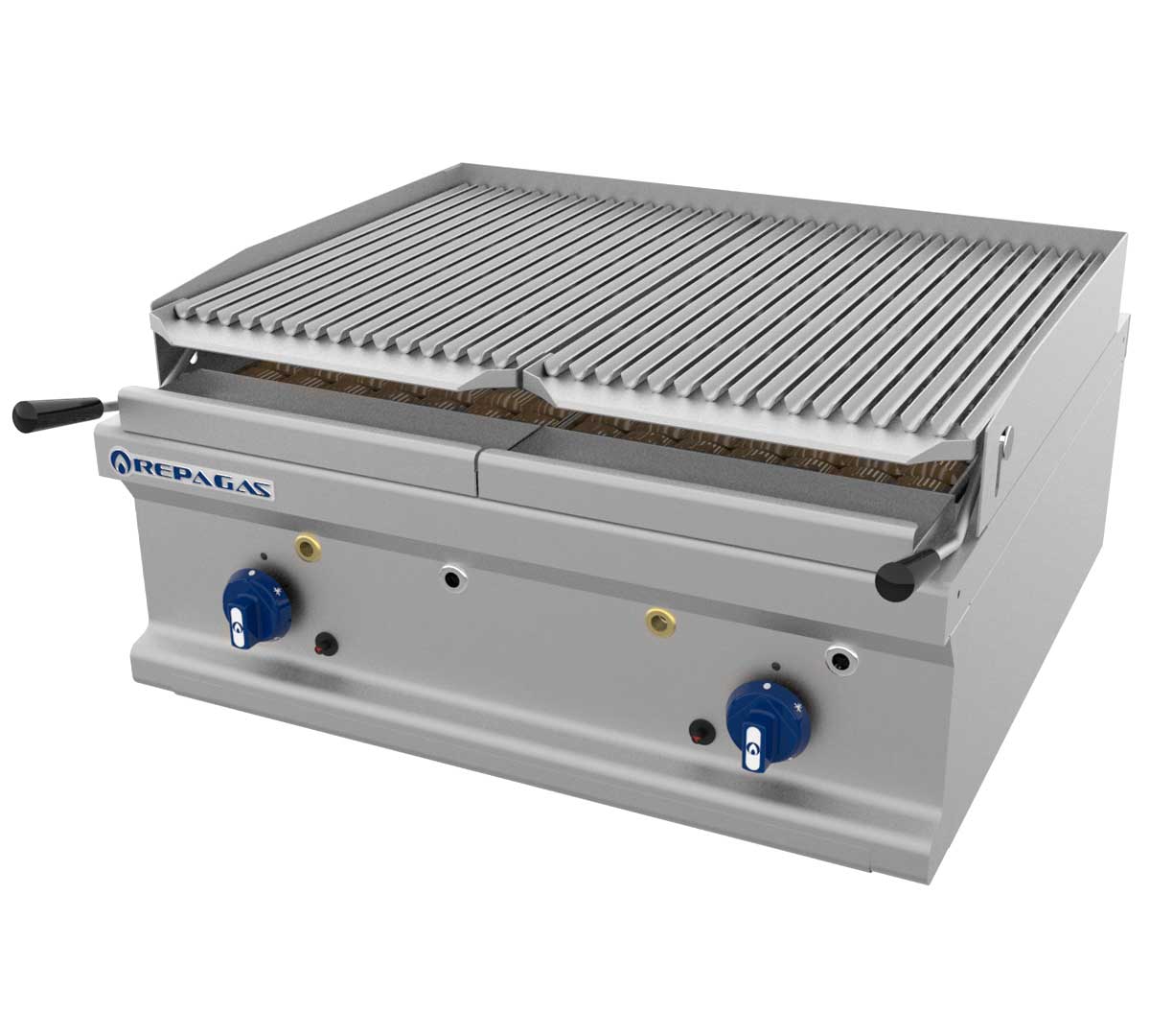 REPAGAS - BARBACOA A GAS POWER LINE SERIE 750 SOBREMESA BARG 72/M- LC (2 QUEMADORES)