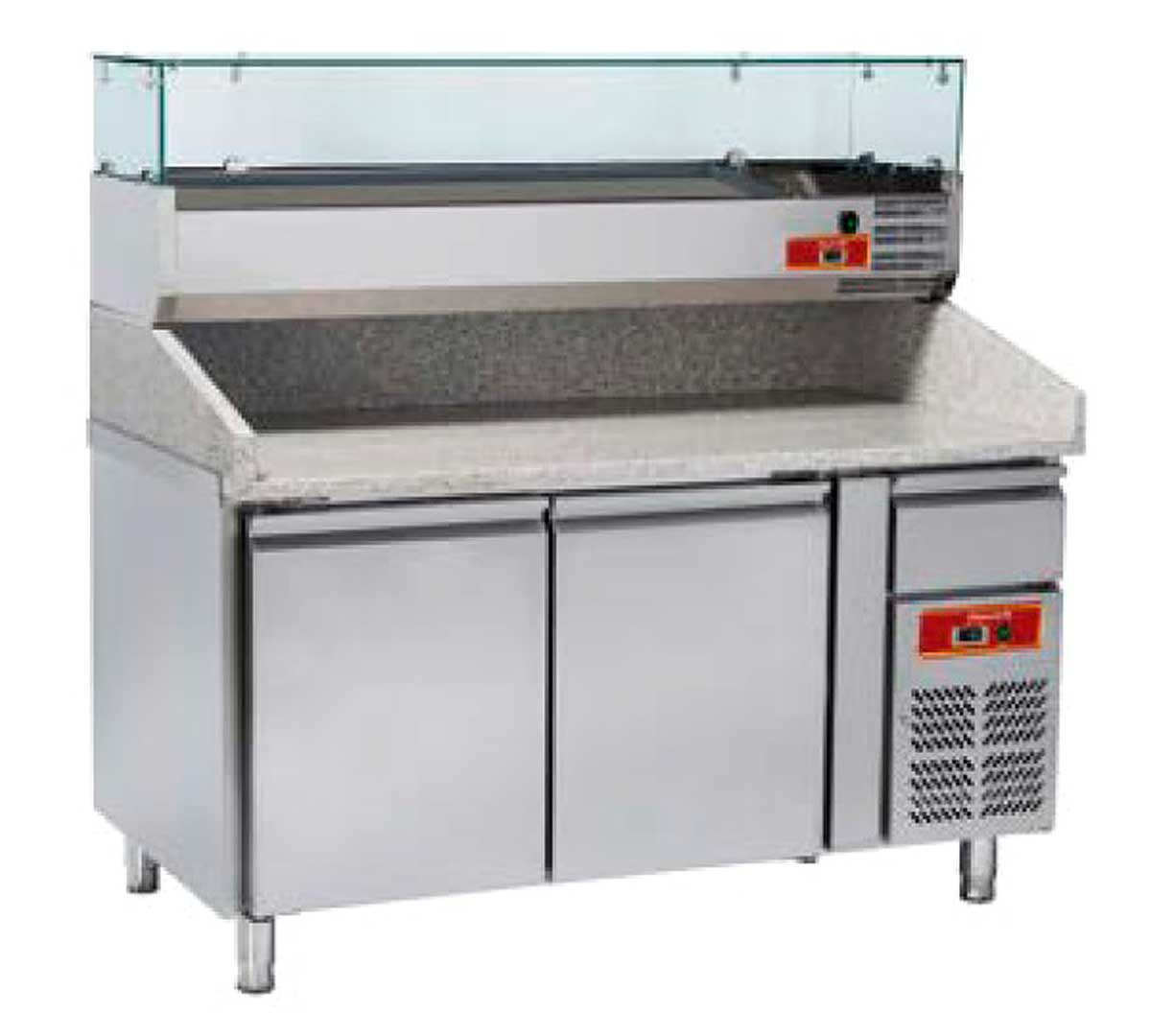 SAVEMAH - MESA REFRIGERADA PIZZA CON VITRINA MRPG-1500