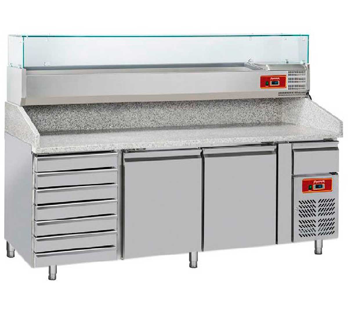 SAVEMAH - MESA REFRIGERADA PIZZA CON VITRINA MRPG-2000