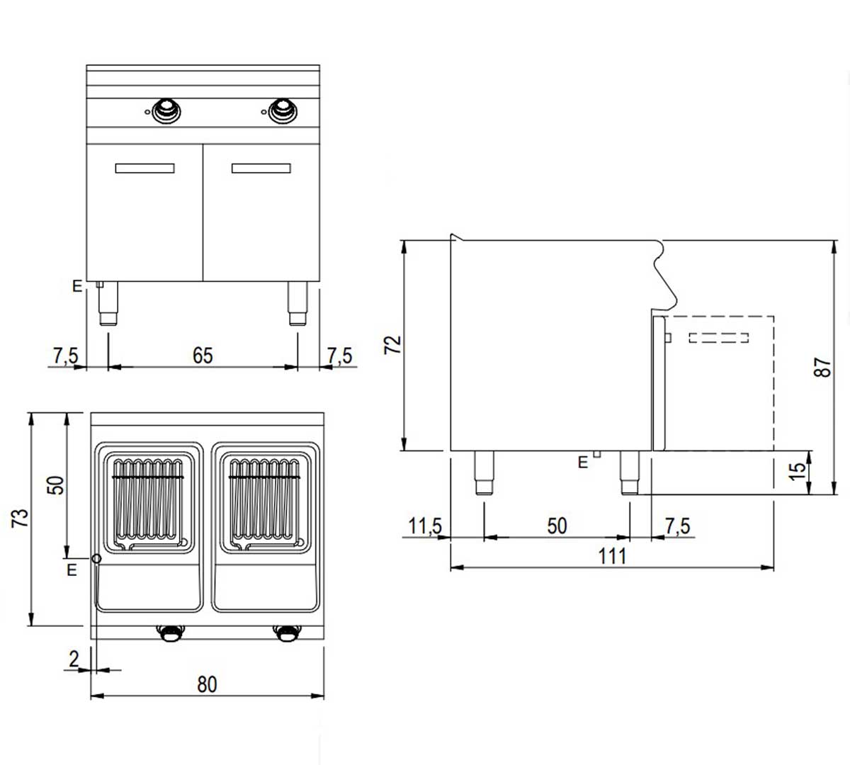 SAVEMAH - S700 FREIDORA ELÉCTRICA SV 78 MUEBLE