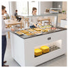 SAYL - BUFFET LINE MÓDULO CON ANTIESPUTO ISLAND BUFFET PLACA FRÍA CON BANDEJAS
