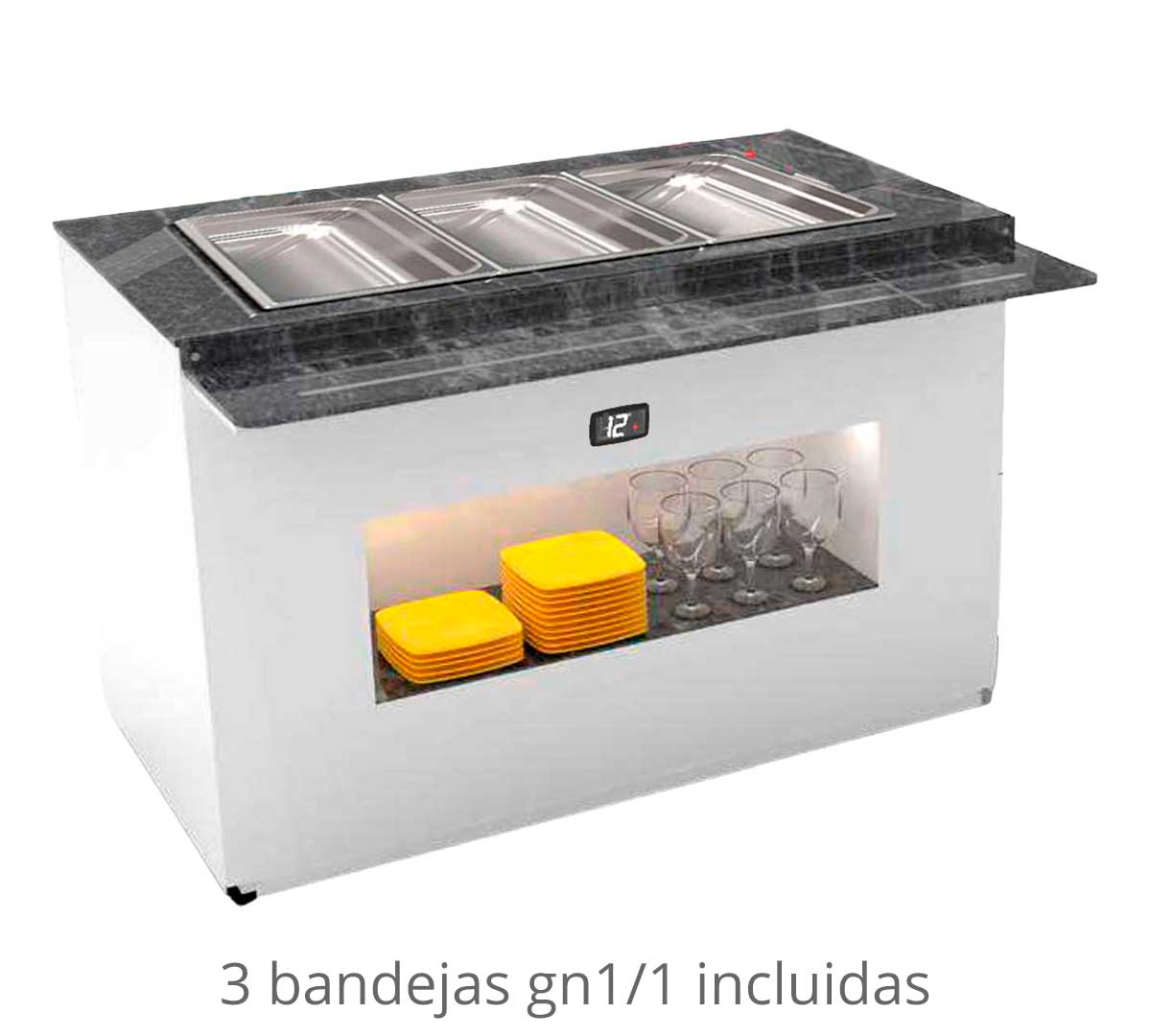 SAYL - BUFFET LINE MÓDULO BASE REFRIGERADO PLACA FRÍA CON CUBETAS