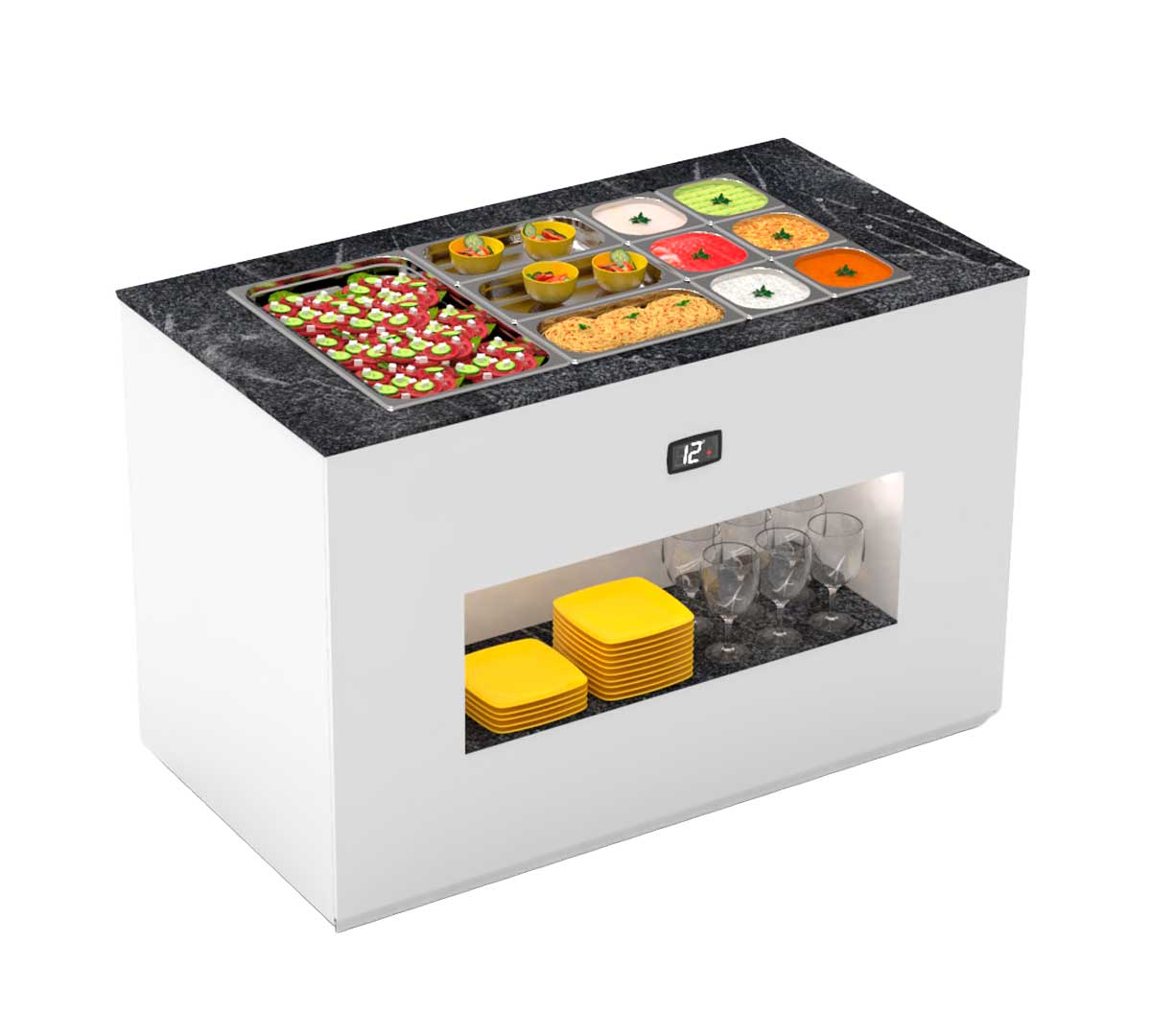 SAYL - BUFFET LINE MÓDULO BASE REFRIGERADO PLACA FRÍA CON CUBETAS