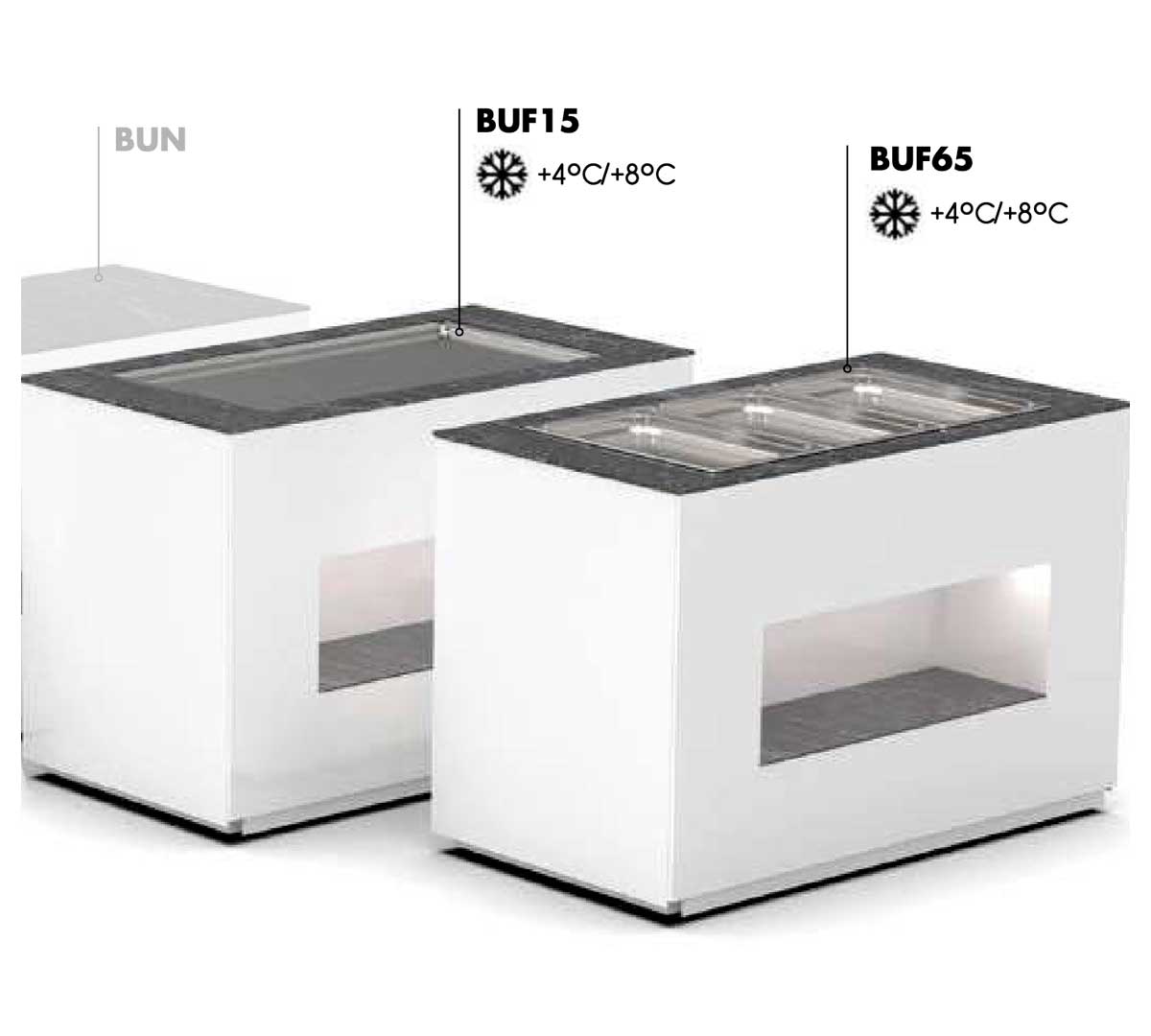 SAYL - BUFFET LINE MÓDULO BASE REFRIGERADO PLACA FRÍA CON CUBETAS