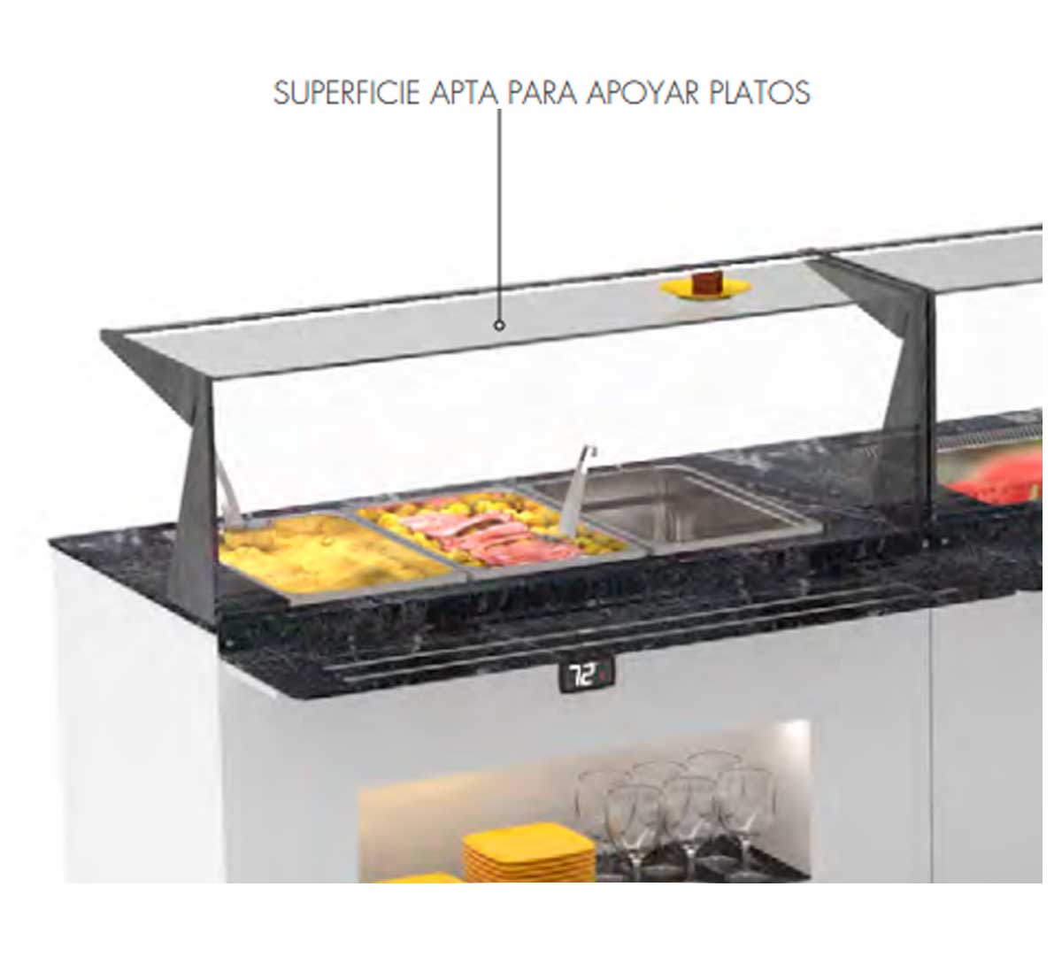 SAYL - BUFFET LINE MÓDULO SELF-SERVICE PLACA FRÍA CON BANDEJAS