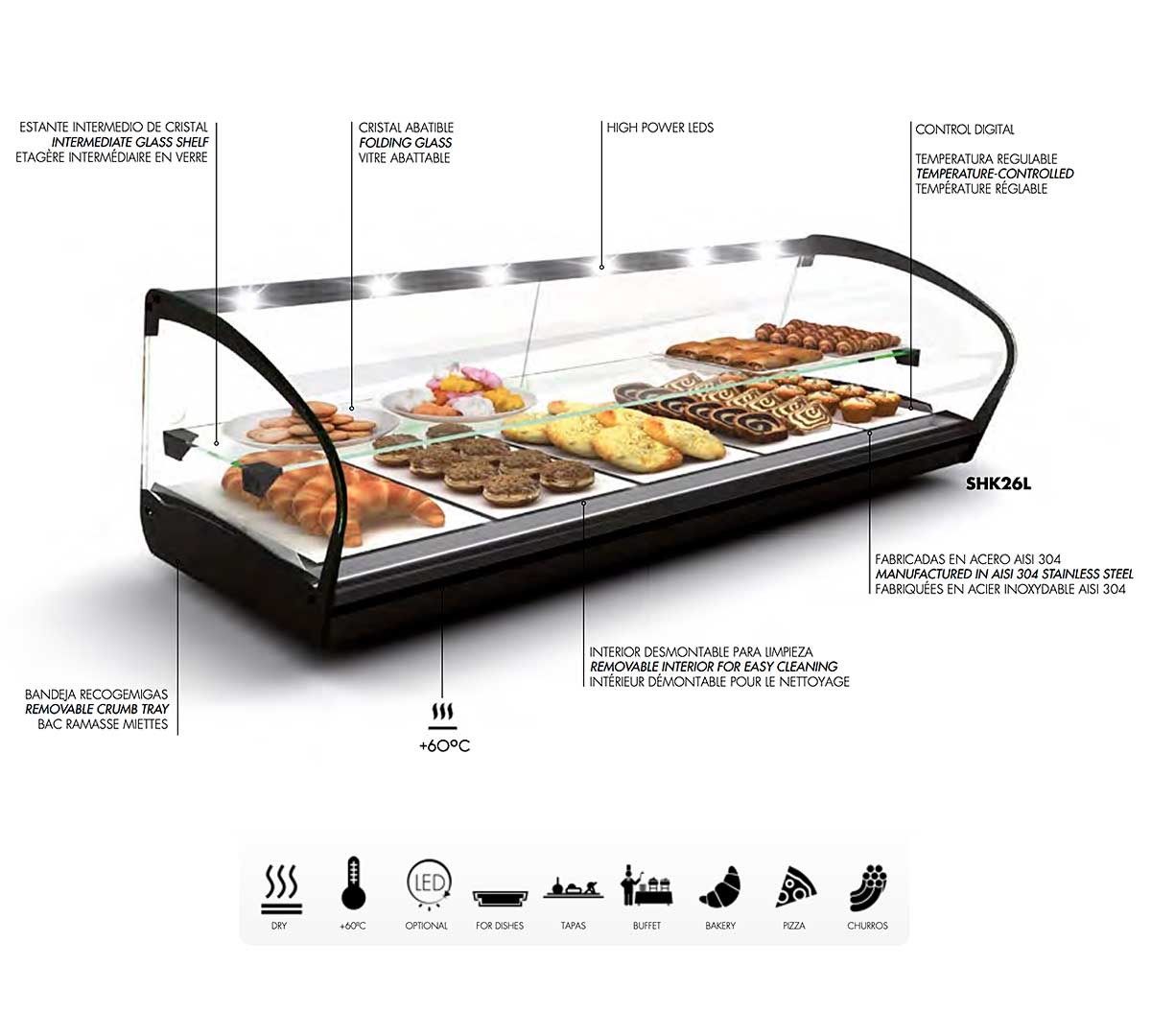 SAYL - VITRINA CALIENTE SHARK 2P SAHARA