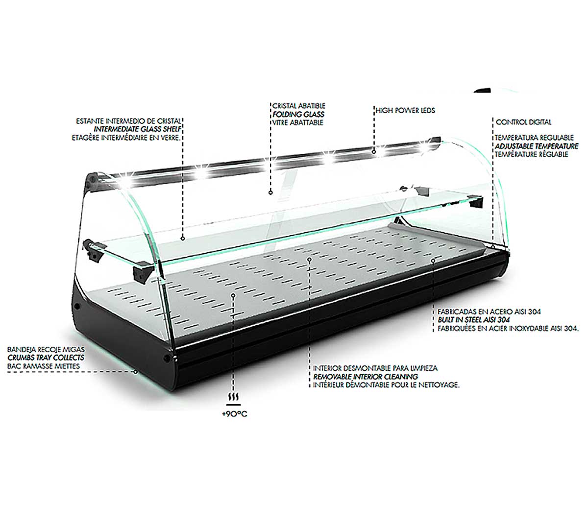 SAYL - VITRINA CALIENTE DOS PISOS SAHARA