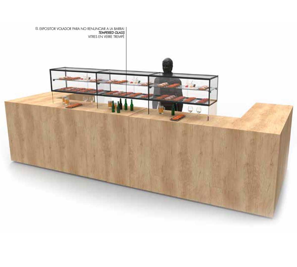 SAYL - EXPOSITOR ZEPPELIN CON ESTANTE Y PASAPLATOS