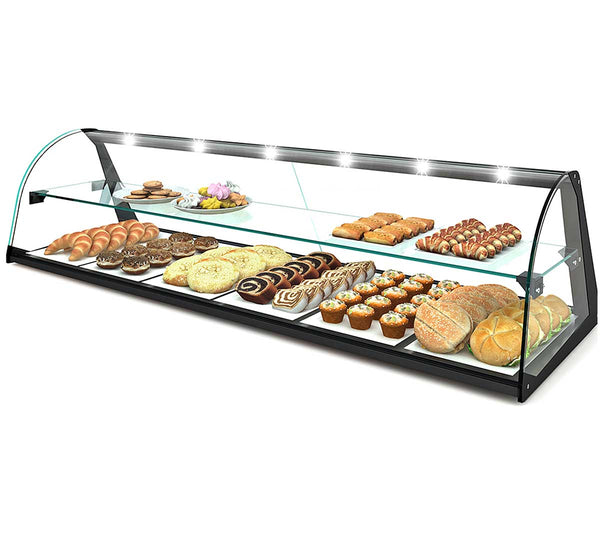 SAYL - VITRINA NEUTRA CRISTAL CURVADO CON ESTANTE