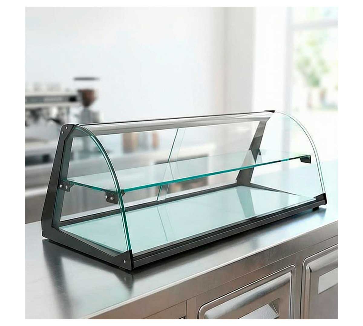 SAYL - VITRINA NEUTRA CRISTAL CURVADO CON ESTANTE