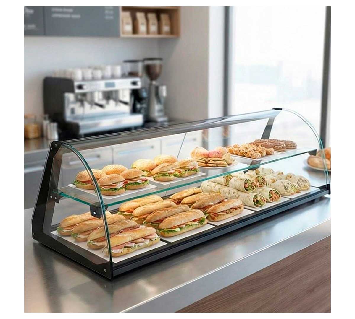 SAYL - VITRINA NEUTRA CRISTAL CURVADO CON ESTANTE