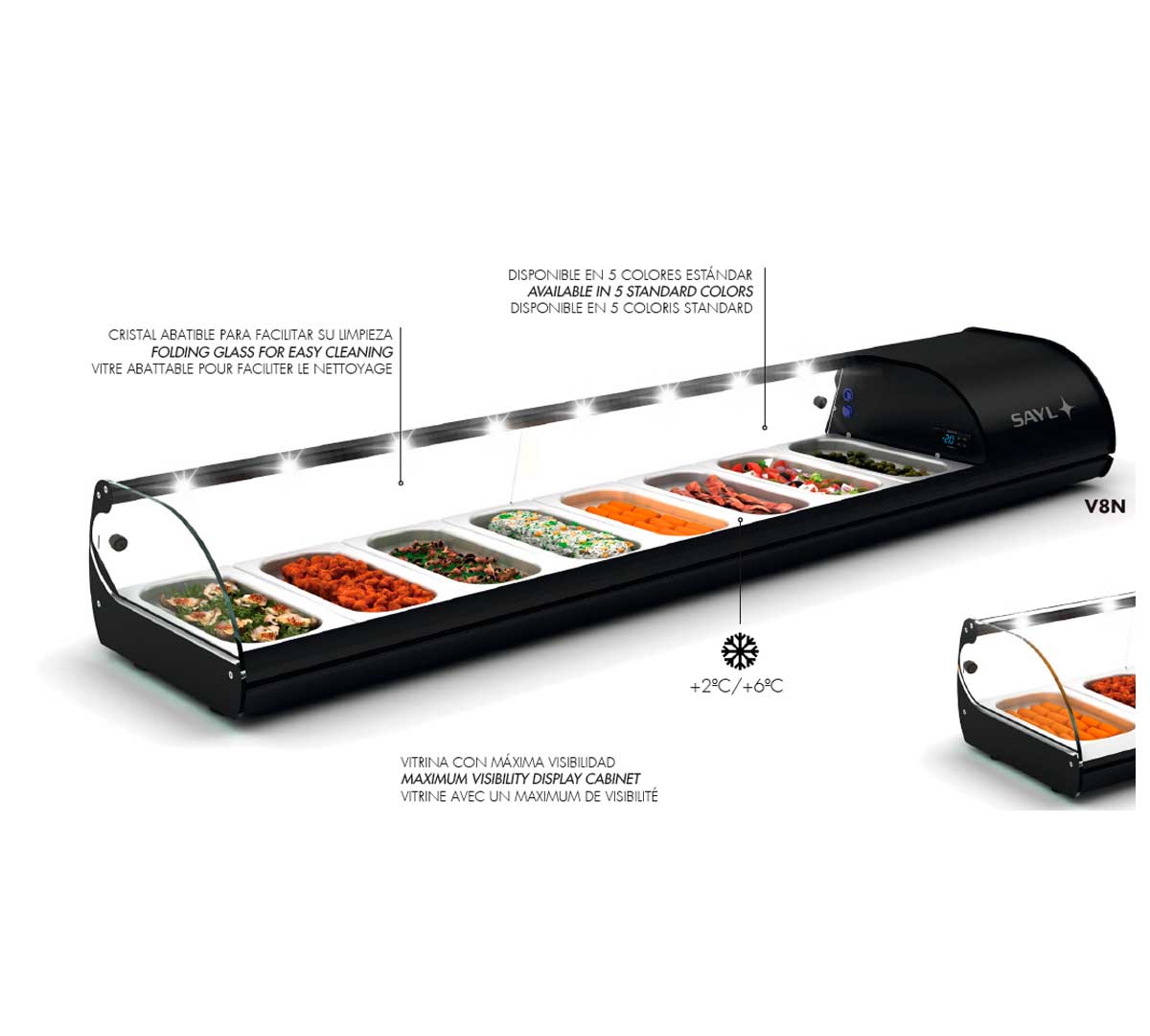 SAYL - VITRINA REFRIGERADA STANDARD TAPAS CUBA GN
