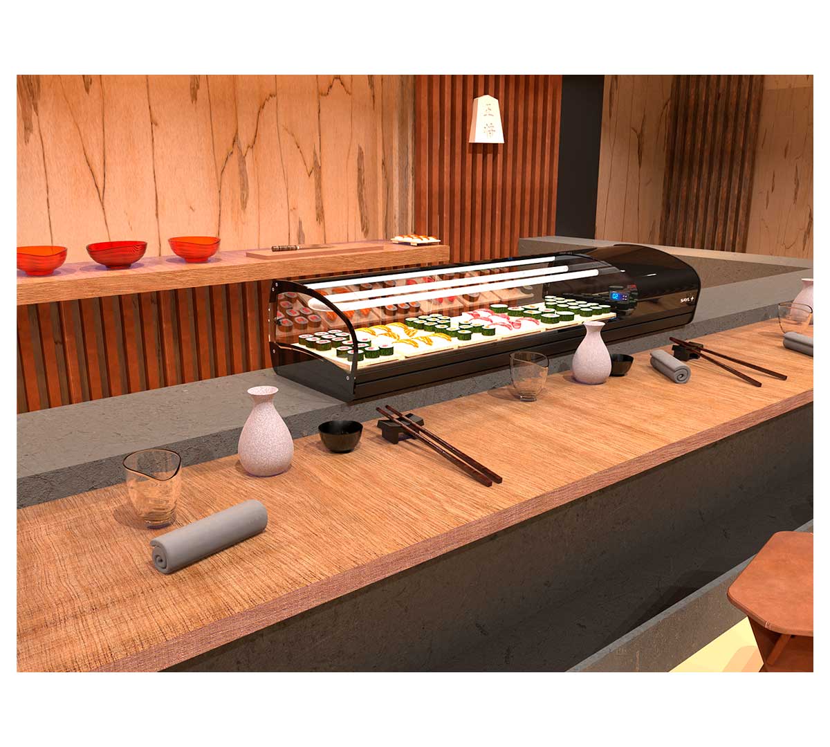 SAYL - VITRINA SHARK 1P DOBLE FRÍO SUSHI