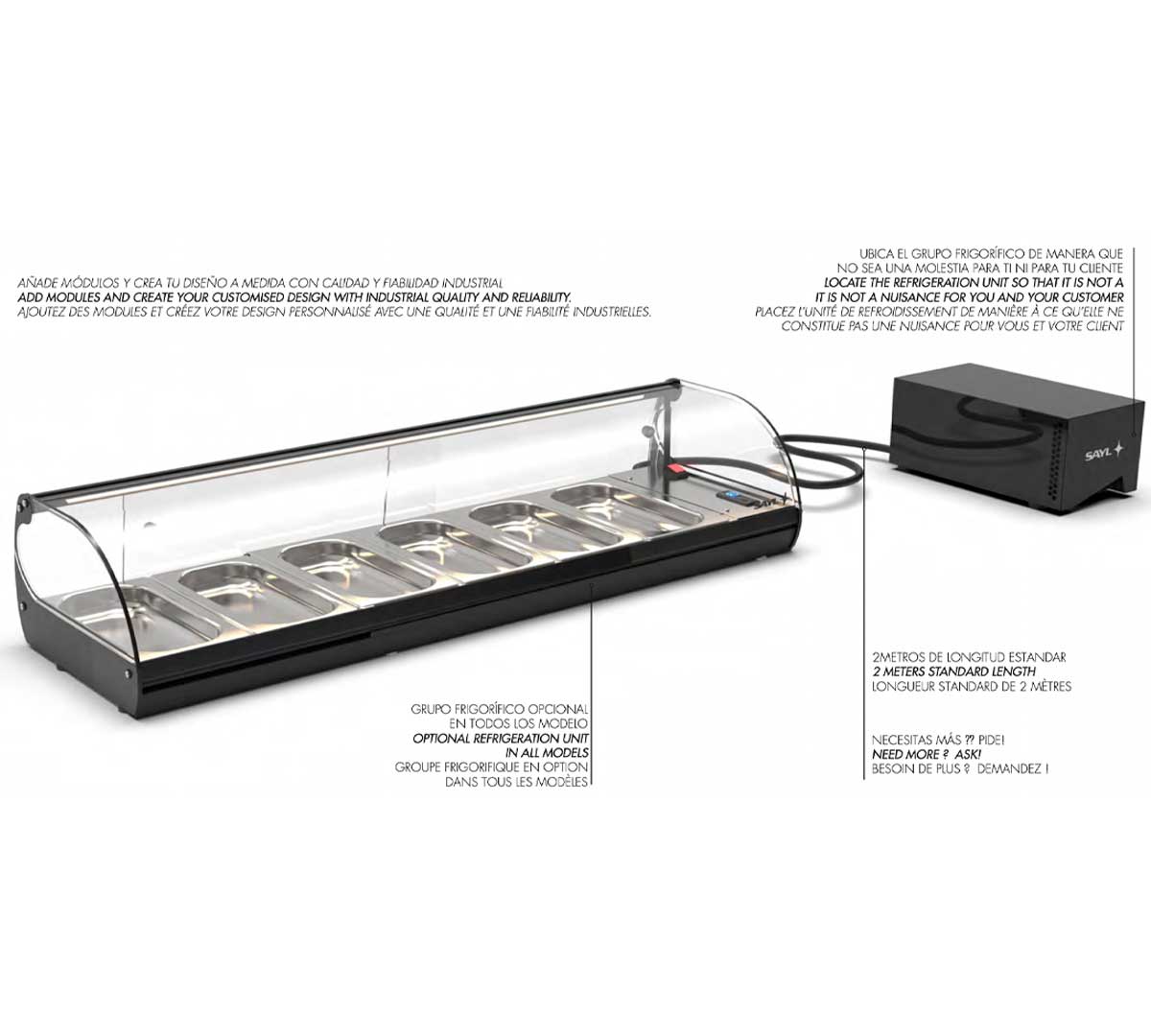 SAYL - VITRINA REFRIGERADA CLASSIC 1 PISO GRUPO REMOTO GN