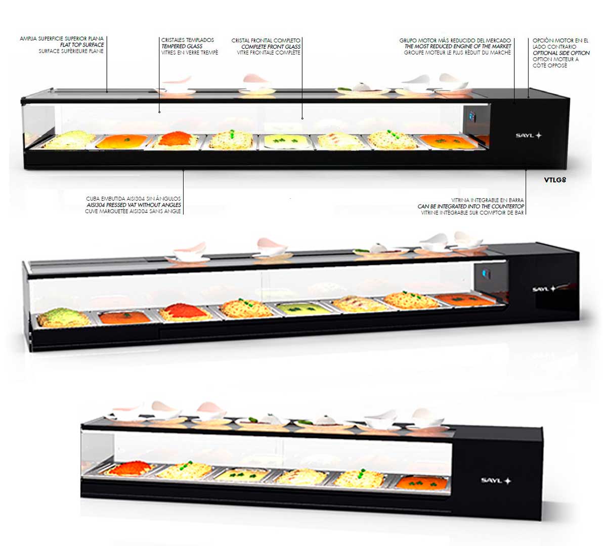 SAYL - VITRINA DE TAPAS REFRIGERADA LOGIC GN