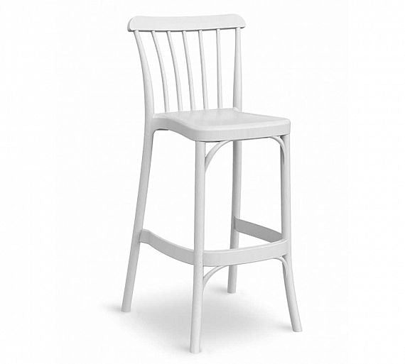 El Taburete Apilable 5124 de Muebles Romero es un taburete apto para interiores y exteriores. Cuenta con respaldo y reposapiés. Está fabricado con polipropileno inyectado a gas y está disponible en 5 colores. Sus dimensiones son: 49 cm de ancho. 54 cm de fondo. 75 cm de altura hasta el asiento. 109 cm de altura.