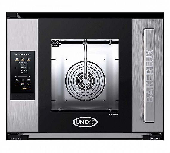 UNOX – HORNO BAKERLUX SHOP.PRO ARIANNA TOUCH - XEFR-04HS-ETRV - Cierre eléctrico y puerta lateral