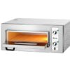 # **Bartscher – Horno de Pizza NT 1 Cámara** El **Horno de Pizza NT 1 Cámara de Bartscher** es una opción potente y profesional, diseñada para ofrecer una cocción precisa y homogénea. Con regulación independiente de la temperatura superior e inferior, su cámara de cocción en chamota garantiza resultados óptimos en la preparación de pizzas. ### **Características Generales** - **Fabricado en chapa de acero**, proporcionando resistencia y durabilidad. - **Cámara de cocción con superficie de chamota**, optimizando la distribución del calor. - **Regulación independiente de la temperatura superior e inferior**, asegurando un horneado preciso. - **Puerta con ventana de cristal**, mejorando la visibilidad del proceso de cocción. - **Iluminación interior**, facilitando la supervisión del horneado. - **Aislamiento interior con lana mineral**, maximizando la eficiencia térmica. ### **Modelos Disponibles** | **Modelo** | **Capacidad** | **Dimensiones exteriores (cm)** | **Dimensiones interiores (cm)** | **Potencia (kW)** | **Voltaje** | **Peso (kg)** | **Indicador de temperatura** | |-----------|-------------|-------------------------------|-------------------------------|------------------|------------|-------------|---------------------| | **NT 501** | 4 pizzas (Ø 25 cm) | 80 × 75 × 36 | 50,5 × 53 × 11 | 4 | 400 V (Trifásico) | 44,6 | No | | **NT 621** | 4 pizzas (Ø 30 cm) | 88,5 × 79 × 40 | 60,5 × 63 × 14 | 5 | 400 V (Trifásico) | 59,6 | Analógico | | **NT 901** | 6 pizzas (Ø 30 cm) | 119 × 78 × 39,5 | 91 × 61 × 14 | 6 | 400 V (Trifásico) | 80,3 | Analógico | ### **Información Adicional** - Por normativa europea, incluye **cable**, pero **no enchufe**. - La instalación eléctrica debe ser realizada por un **profesional electricista**. El **Horno de Pizza NT 1 Cámara de Bartscher** es una solución ideal para negocios que requieren precisión, potencia y seguridad en la cocción de pizzas.